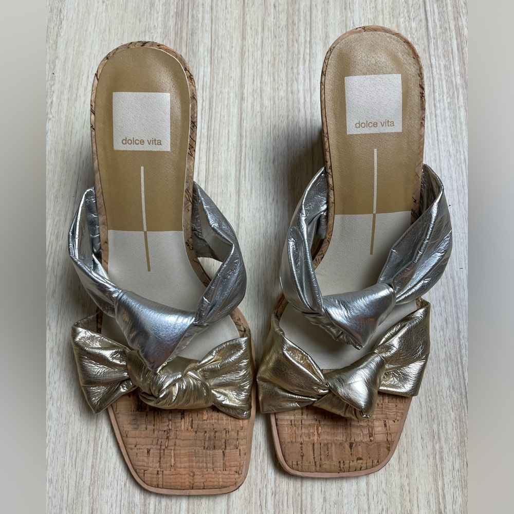 Dolce Vita - Naji Knotted Cork Wedge Mule Sandal - Sz 8.5 - Picture 2 of 5